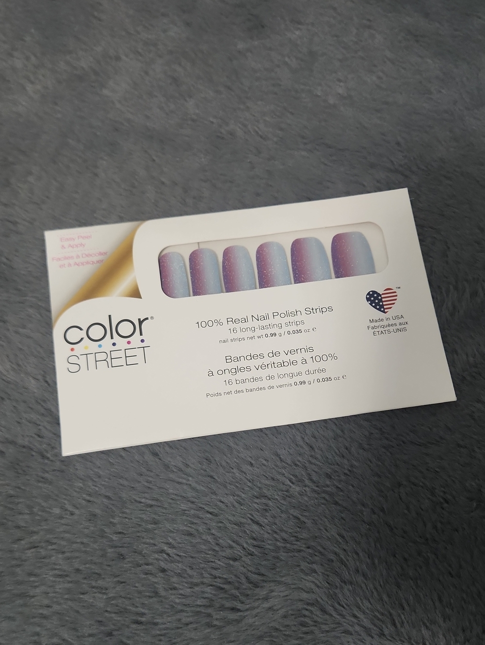 Color Street Purple & Blue Ombre Glitter Nail Strips